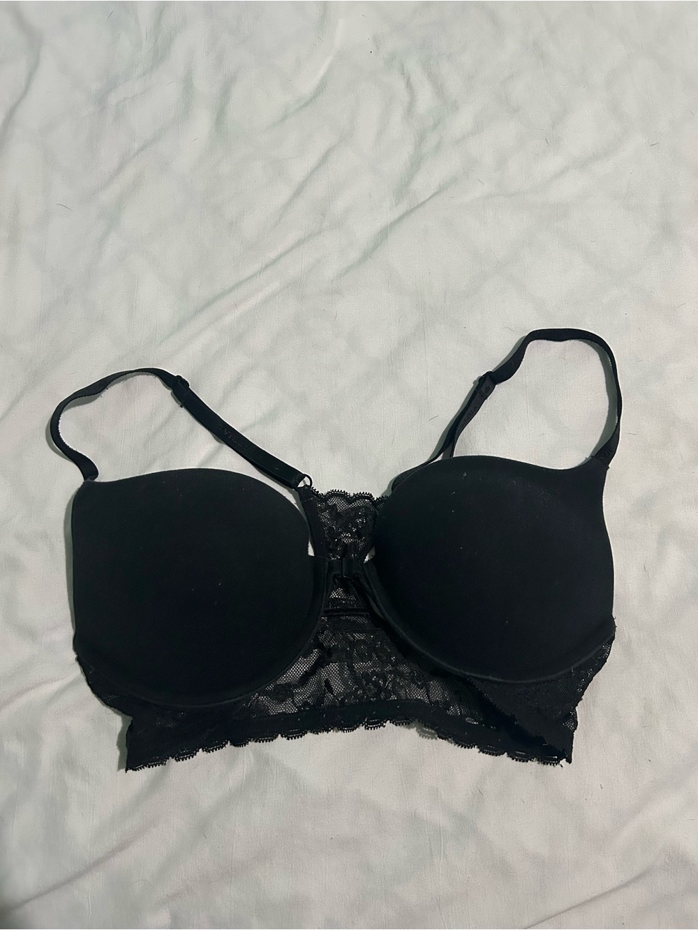 Lace-Trim Black Push-Up Bra - Women Intimates
